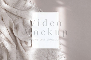 Video Mockup Card 5x7 PSD & MP4