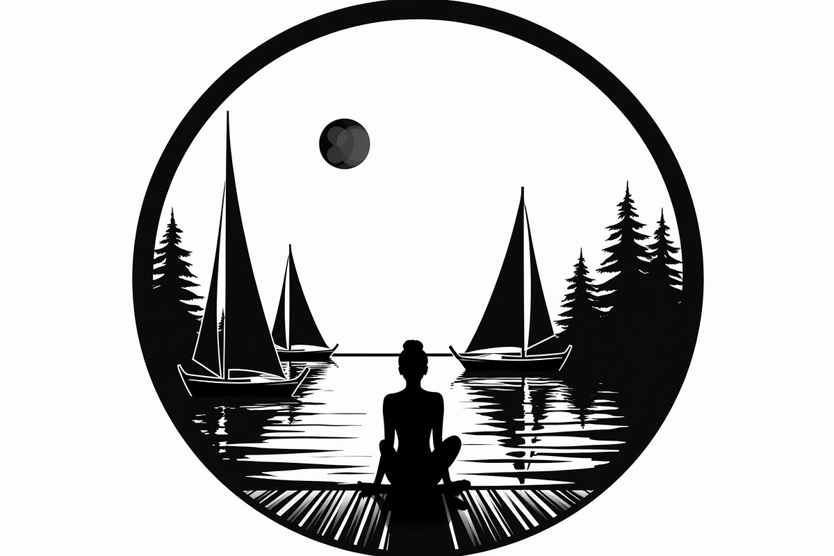 Mindful Lake Meditation Set, an Illustration by Designs_River (Photo 5 of 9)