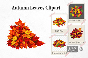 Autumn Leaves Clipart, a Graphic by Artnoy