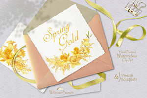 Spring Yellow Bouquets Clipart