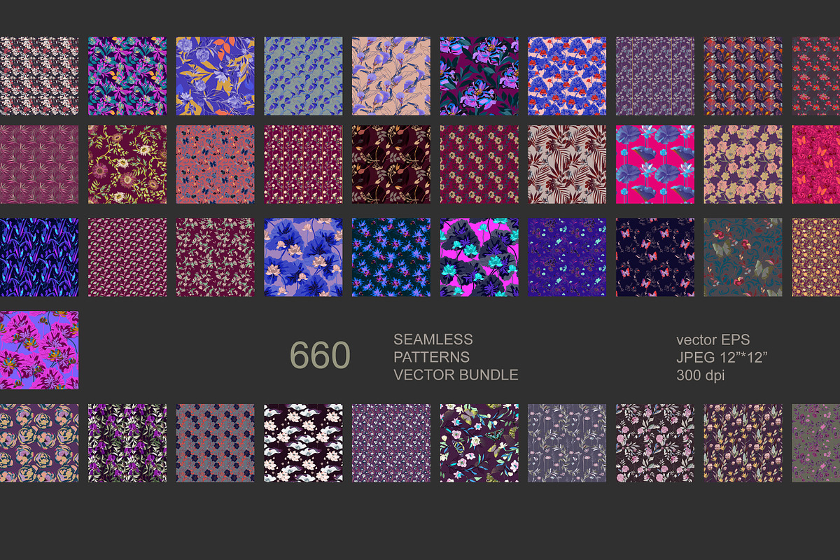 Floral seamless vector bundle, a Pattern Graphic by PatternsBlooming (Photo 16 of 19)