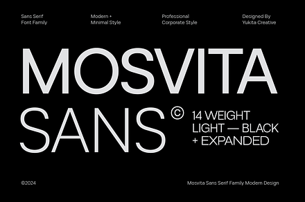 Mosvita Sans Serif Family Font, a Sans Serif Font by Yukita Creative