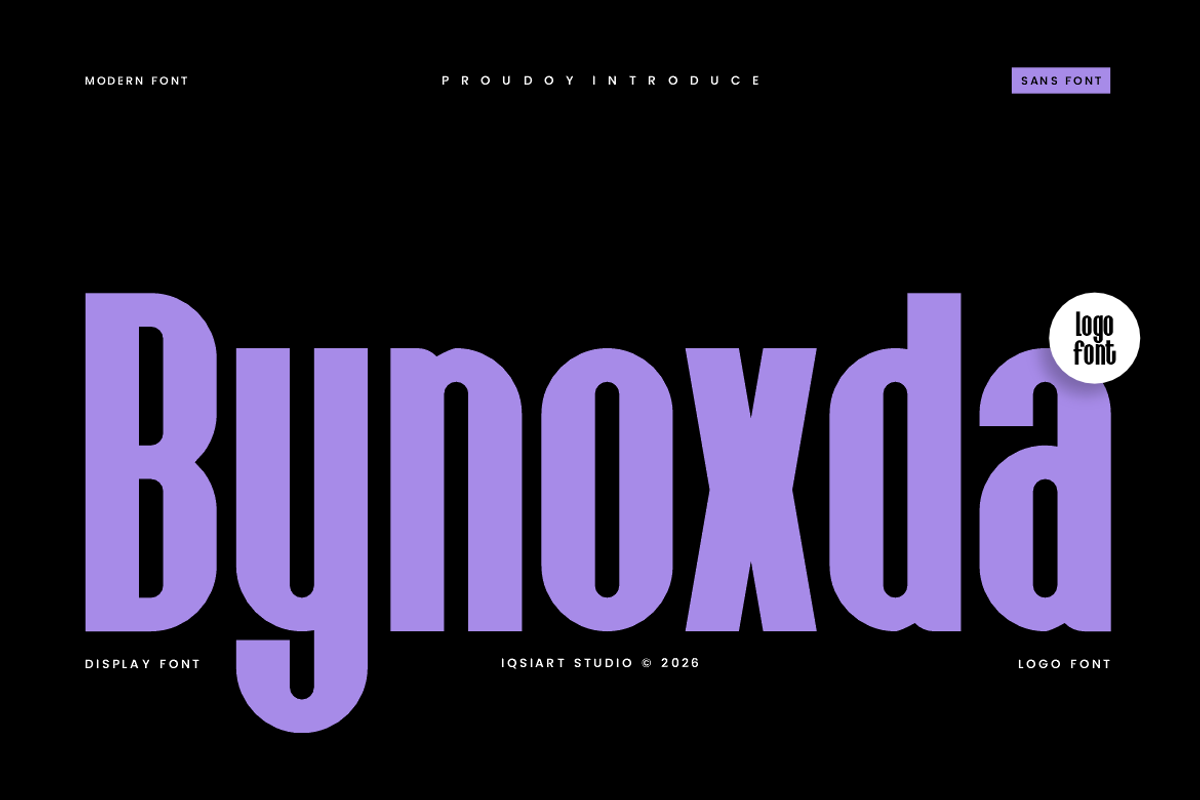 Bynoxda - Modern Condensed Font, a Sans Serif Font by Iqsiart Studio (Photo 1 of 8)