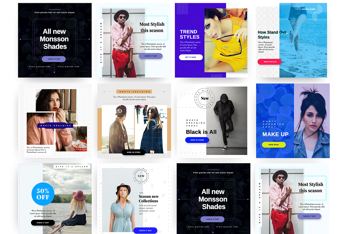 Shopper Instagram Templates, a Social Media Template by Fluto Creative Studio (Photo 2 of 5)