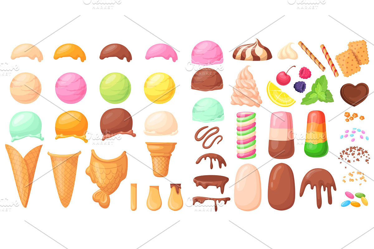 Ice cream constructor. Create, a Food Illustration by Stock-Smart-Start