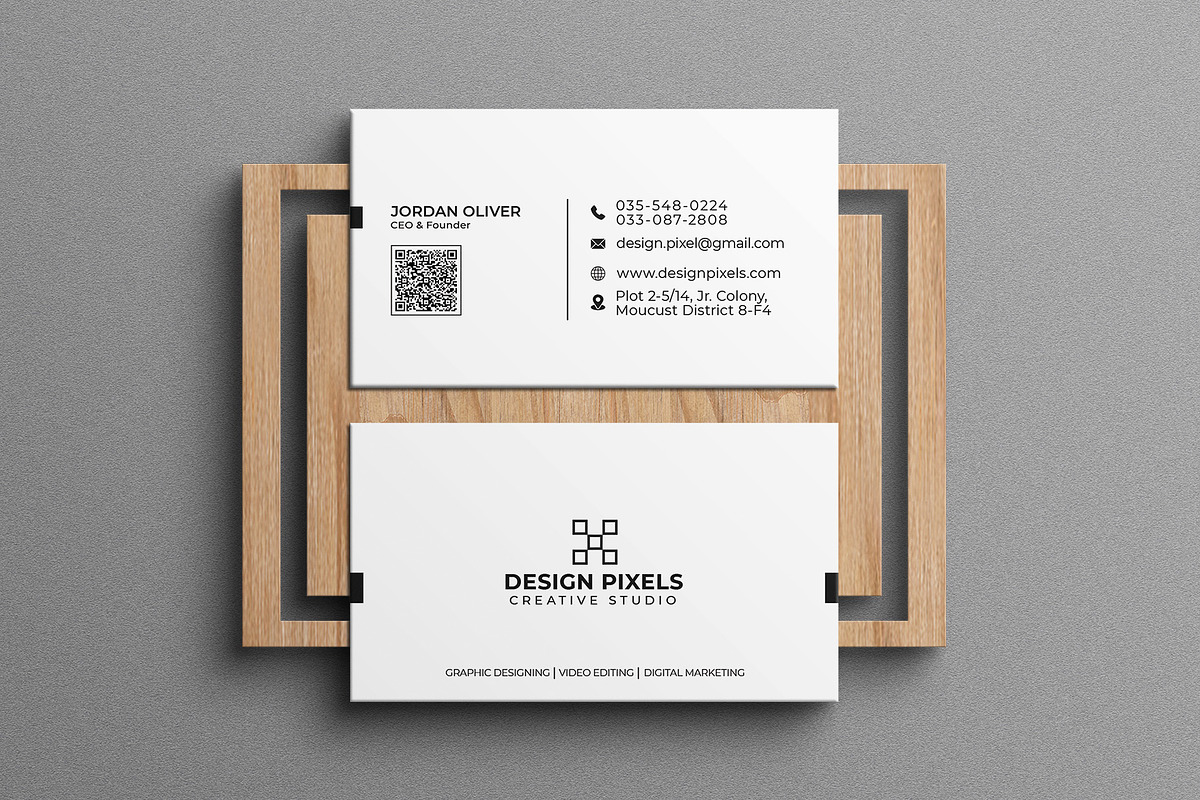Simple Minimal Business Card, a Business Card Template by Saman Osama (Photo 1 of 3)