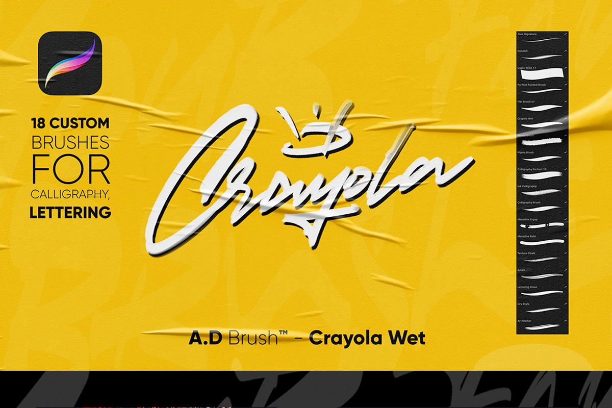 Procreate Lettering Bruhes, a Brush Add-On by n.A Studio (Photo 6 of 9)