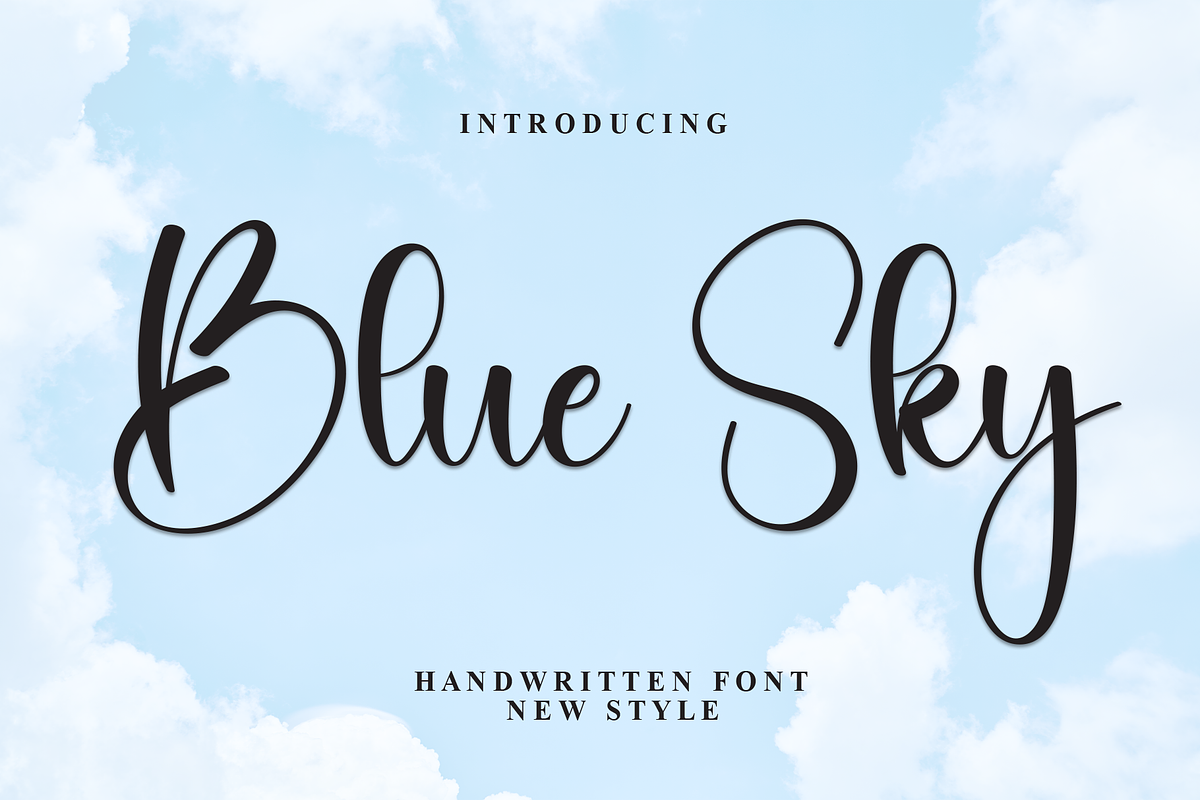 Blue Sky | Script Font, a Handwritten Font by Scratchones (Photo 1 of 8)