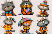 Whimsical Funny Cat PNG Clipart, an Animal Illustration by SVGArt (Thumbnail 2 of 5)