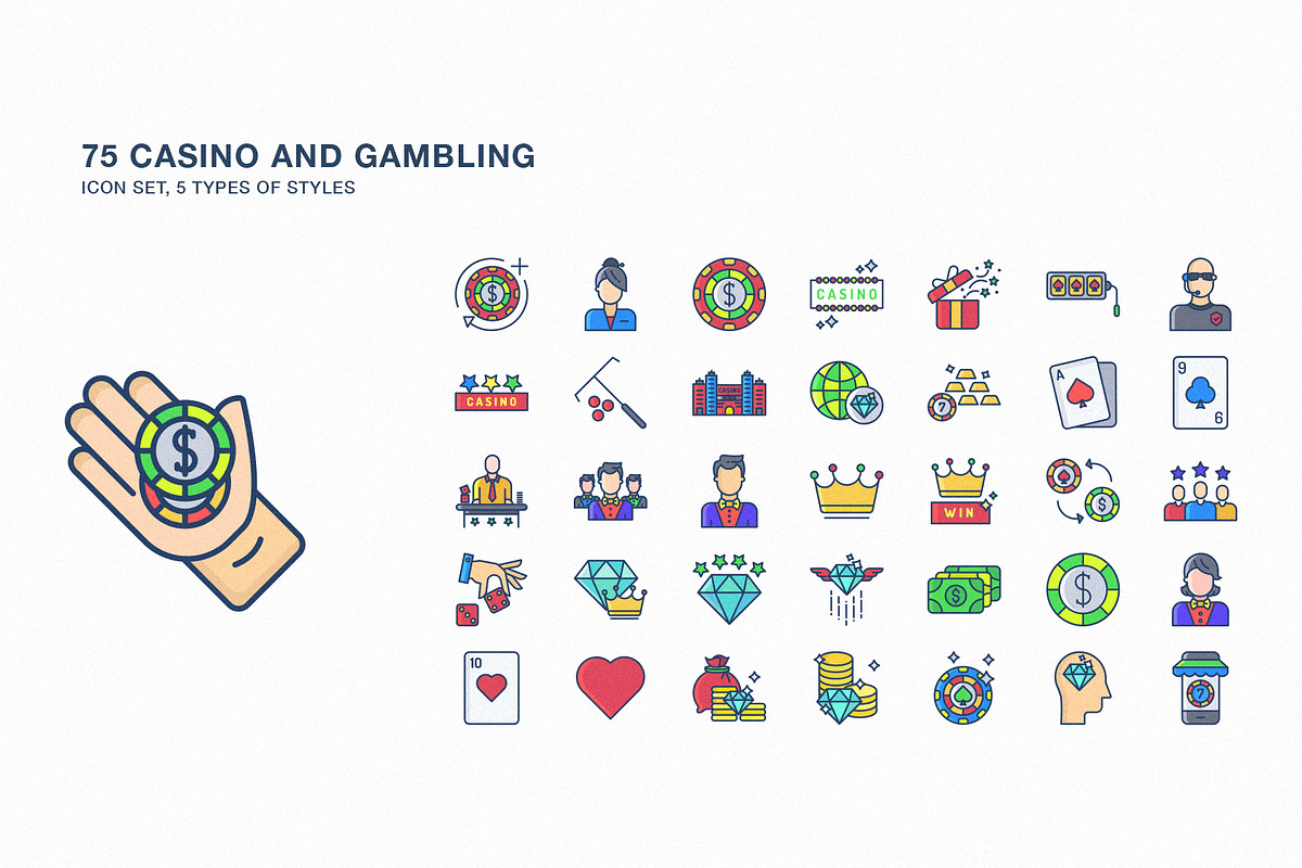 Casino and gambling icon set, an Icon by Icongeek26 (Photo 1 of 6)