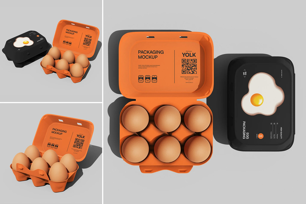 Egg Packaging Mockup, a Packaging Mockup by Brand Earth (Photo 1 of 4)