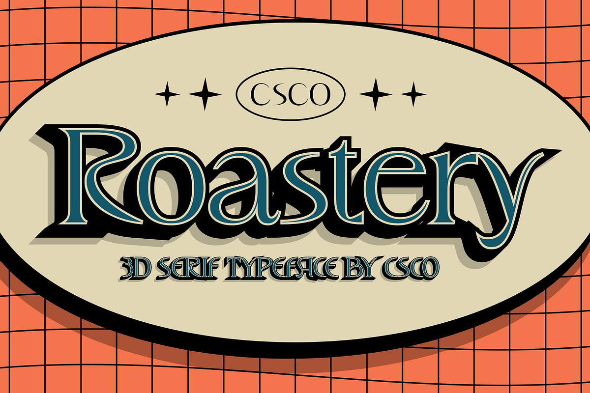 CS Roastery 3D, a Serif Font by Craft Supply Co. (Photo 1 of 8)