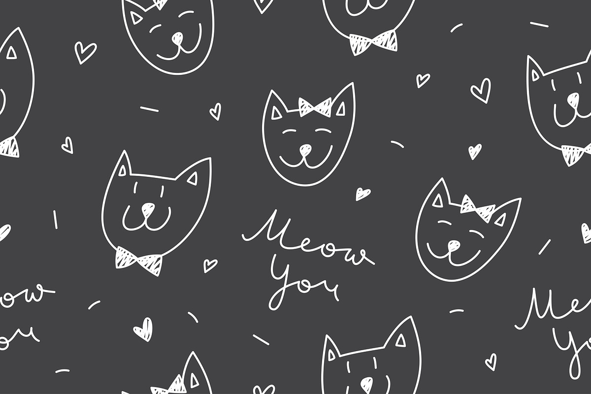 Cute cats 4 patterns, a Pattern Graphic by redcollegiya design (Photo 3 of 5)