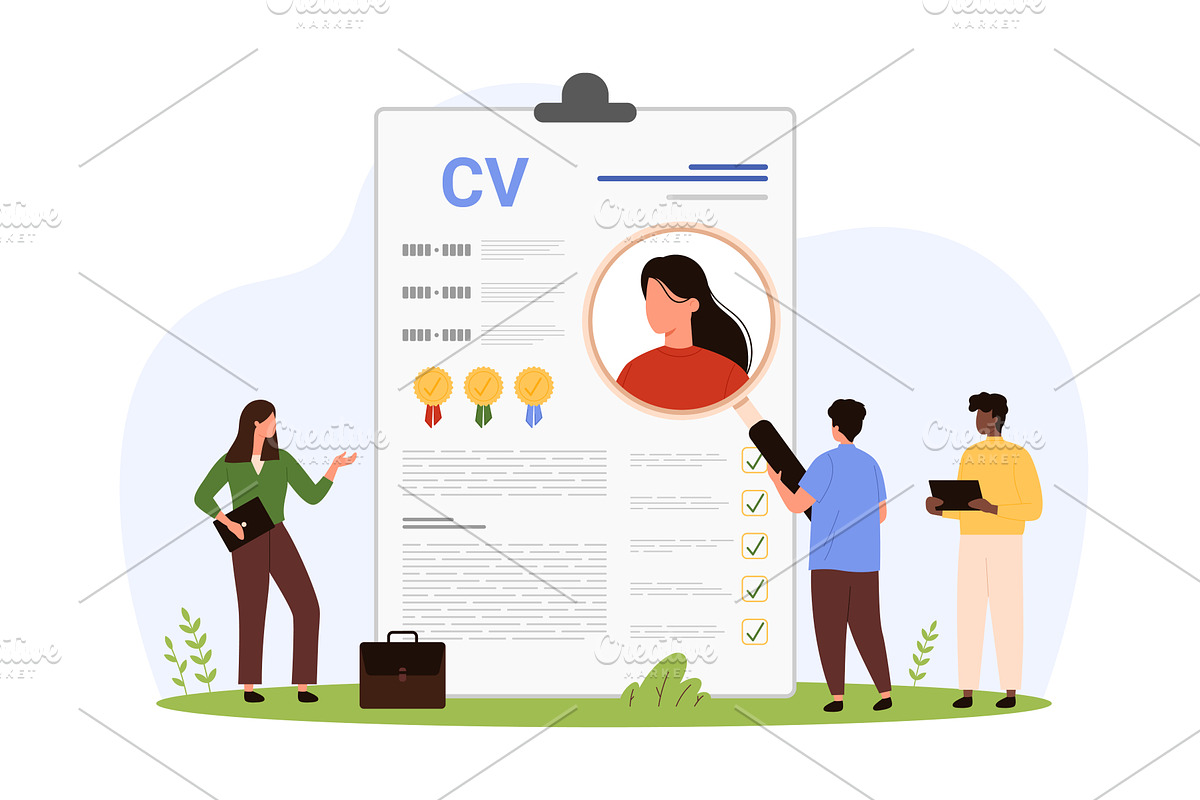 Study of qualifications and personal, a Person Illustration by Flashvector