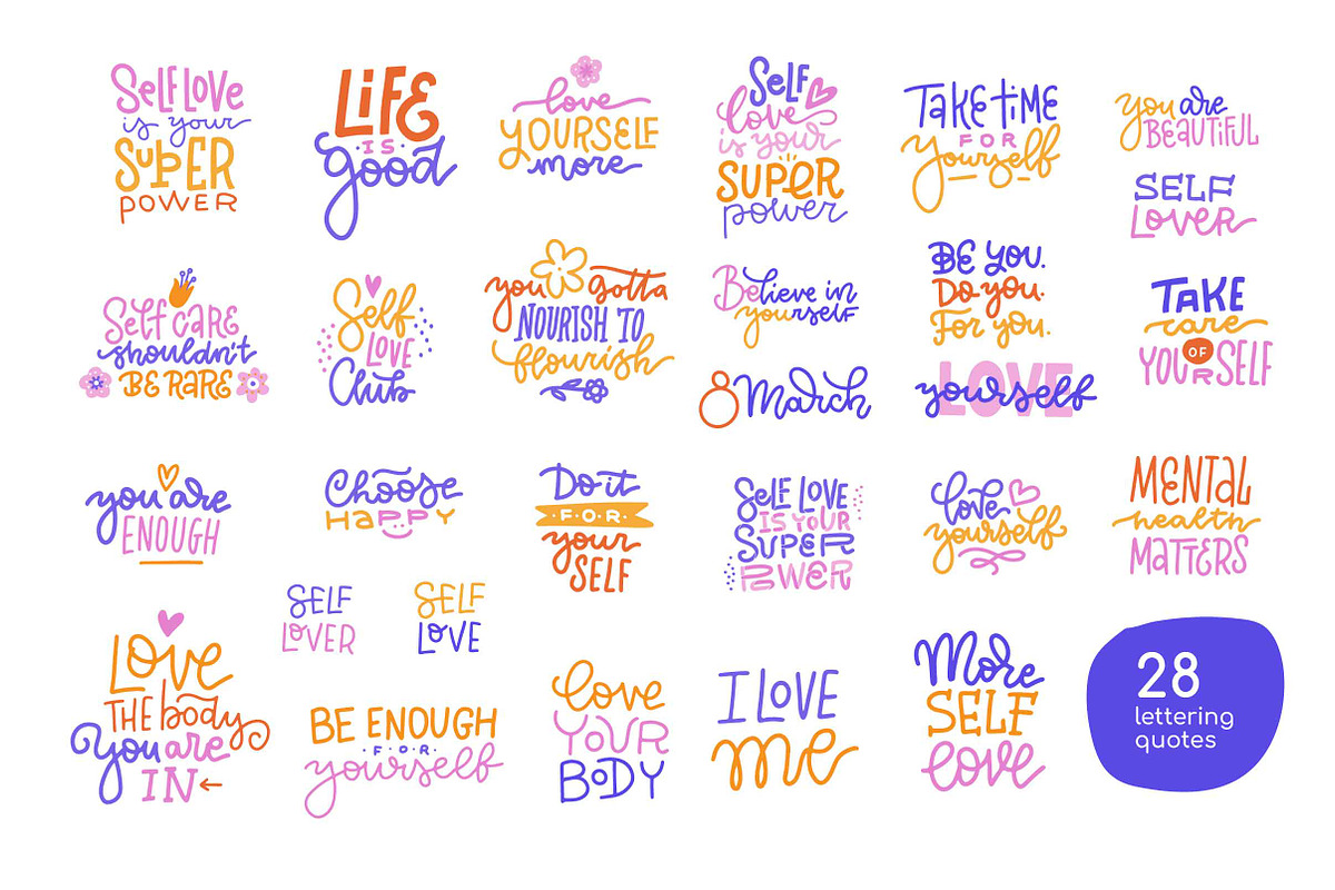 Love yourself: Self Love graphic set, a Person Illustration by Lana Sham (Photo 4 of 14)