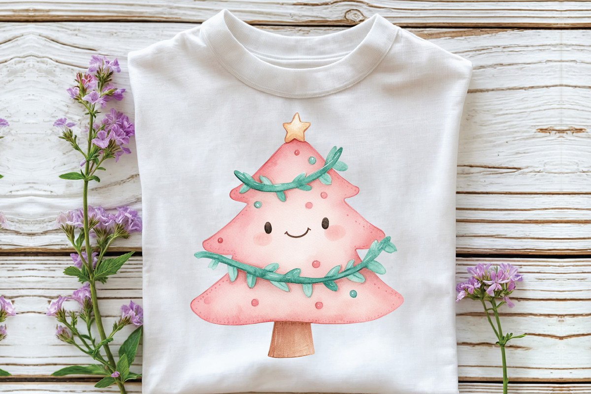 Kawaii Pink Mint Christmas Clipart, an Illustration by CraftArtStudio (Photo 5 of 6)
