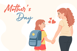 Happy Mother's Day Go To School, a Person Illustration by Mangustudio