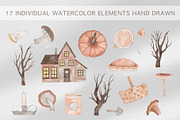 Watercolor Cozy Autumn Clipart, a Seasonal Illustration by MilanaDesignShop (Thumbnail 2 of 3)