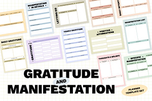 Gratitude & Manifestation Planners, a Stationery Template by Artflorara