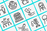 New Normal | 16 Thin Line Icons Set, an Outline Icon by Alex Blogoodf (Thumbnail 9 of 15)