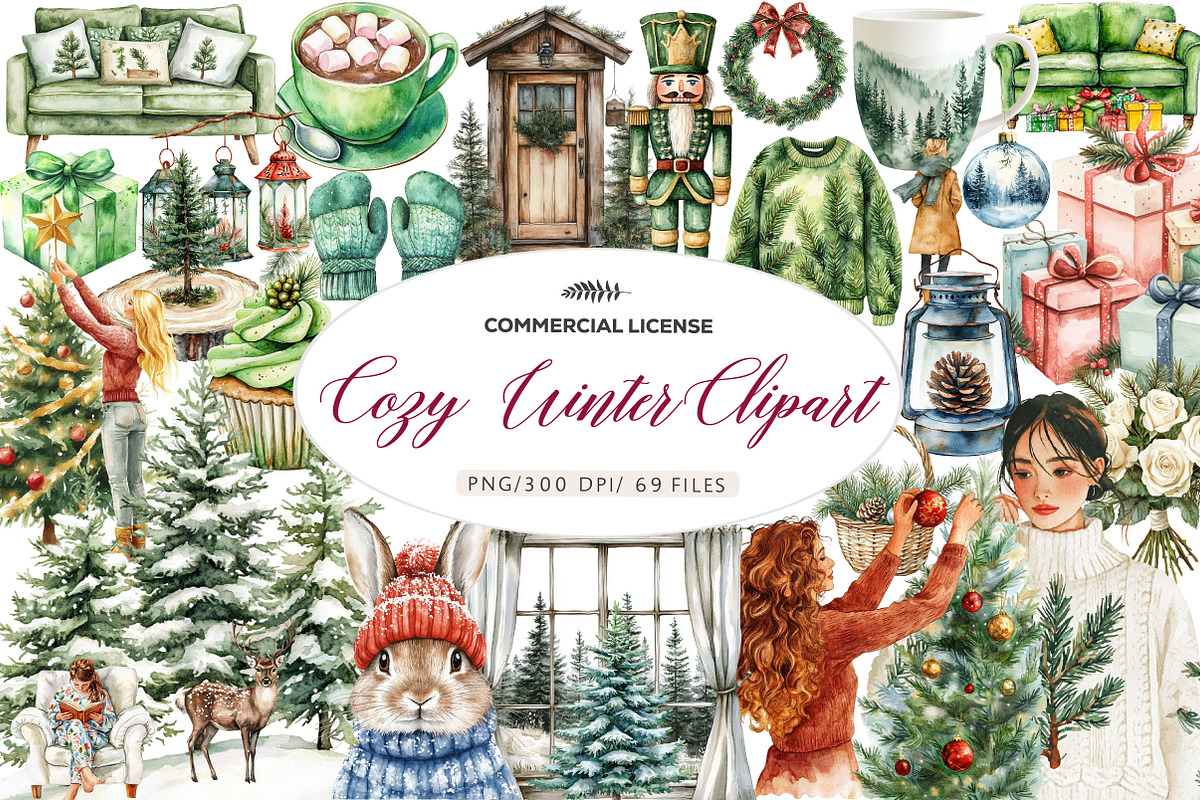 Cozy Winter Clipart, an Illustration by CreationArt (Photo 1 of 5)