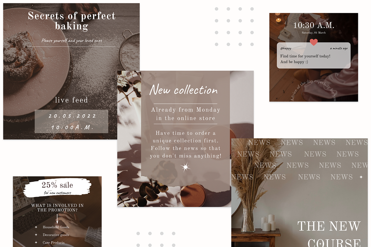 40 Template for Instagram feed, a Social Media Template by KaluginaWEB (Photo 4 of 6)