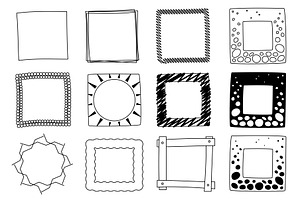 Hand drawn doodle frames line, an Illustration by Lemberg Vector