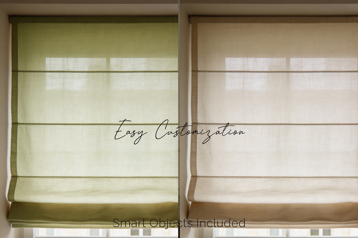 Roman Shade Window Mockup Pack, a Household Mockup by Vika_Softlife (Photo 3 of 6)
