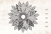 Sunflower Doodle Art Zentangle SVG, an Object Graphic by Dasagani (Thumbnail 1 of 3)