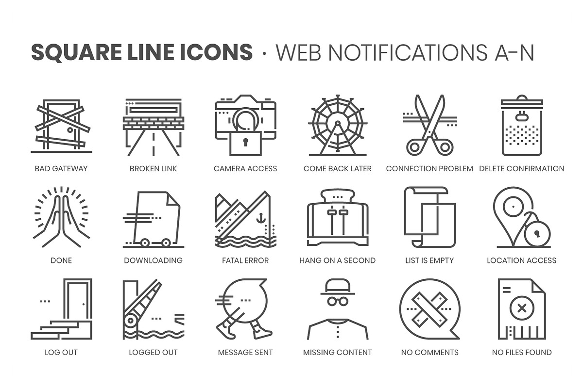 Square line icons, an Outline Icon by Howcolour (Photo 26 of 85)