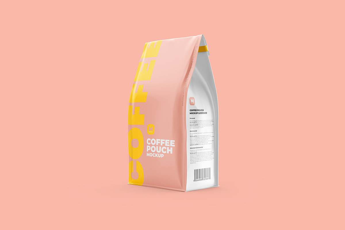 Coffee Pouch Mockup Half-Side view, a Packaging Mockup by easymock (Photo 5 of 9)
