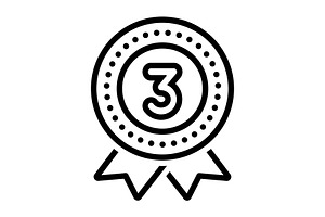 Bronze champion black icon, an Outline Icon by Creative priyanka