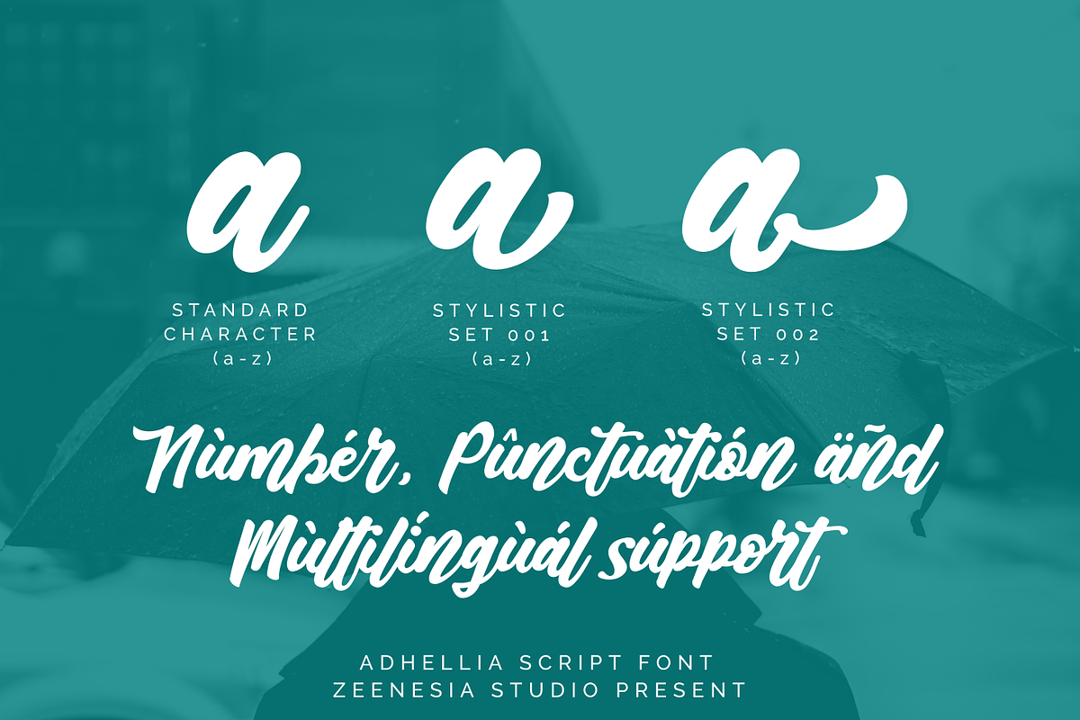 Adhellia - Bold Script Font, a Script Font by zeenesia (Photo 10 of 11)