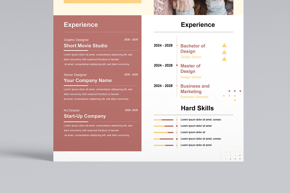 Fashion Resume Design Template, a Resume Template by MightyDesign (Photo 3 of 8)