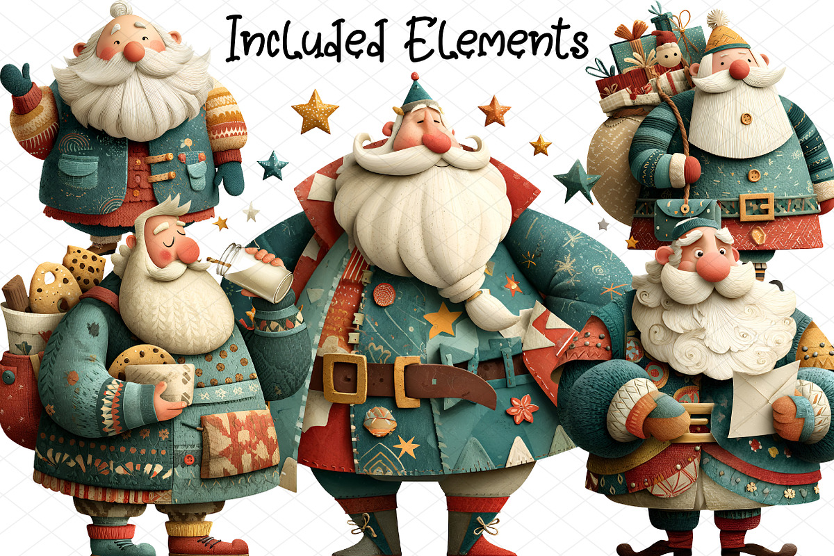 Watercolor Christmas Santa Claus Cli, an Illustration by cherrydesign (Photo 2 of 4)