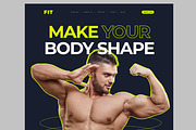 Fitness Website Landing Page, an UI Kit Template by CreativeShaper (Thumbnail 2 of 6)
