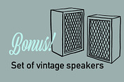 Vintage record player illustrations, an Object Illustration by Serifs & Whiskey (Thumbnail 3 of 4)