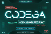 Codega, Sans Serif Disconnected Font, a Font by Drizy (Thumbnail 1 of 9)