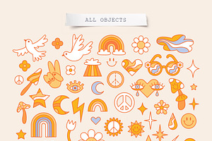 Retro Groove Clipart Patterns