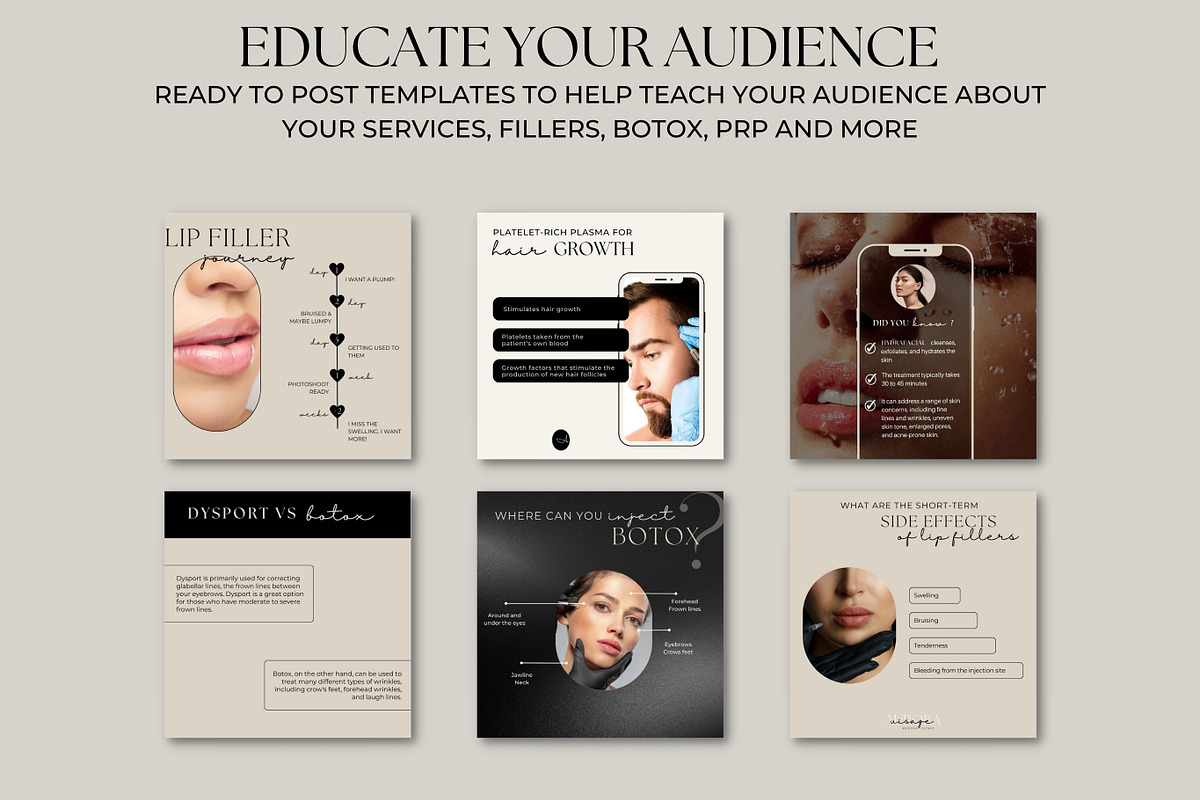 PREMIUM Botox & Fillers 2 Canva, a Social Media Template by Studio Suvelle (Photo 4 of 10)