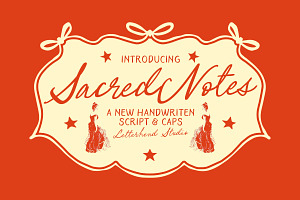 Sacred Notes Duo Whimsical Font, a Script Font by Letterhend Studio
