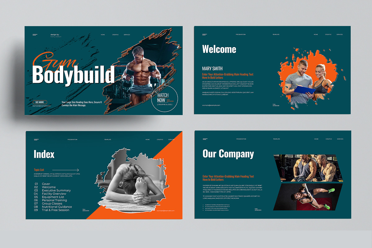 Gym Bodybuilder Presentation, a Presentation Template by MightyDesign (Photo 2 of 8)