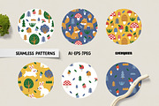 Woodland Animals Clipart & Patterns, an Animal Illustration by Ejevyaka (Thumbnail 3 of 8)