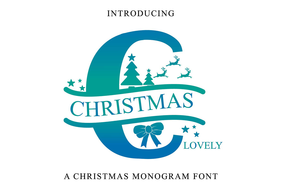 Christmas Lovely Monogram - Font, a Slab Serif Font by Densu Creative (Photo 1 of 6)