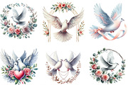Summer Wedding Doves Clipart, an Illustration by Designking (Thumbnail 3 of 4)