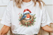 Christmas Bird Nest Clipart Bundle, a Seasonal Illustration by Rose Art (Thumbnail 4 of 7)