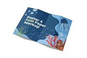Fold Paper Poster Mockup Set, a Books & Magazine Mockup by DSNA Mockup (Thumbnail 3 of 5)