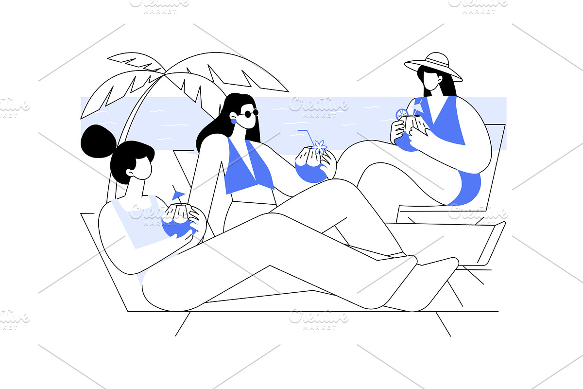 Drinking coconut water isolated, a Person Illustration by Visual Generation