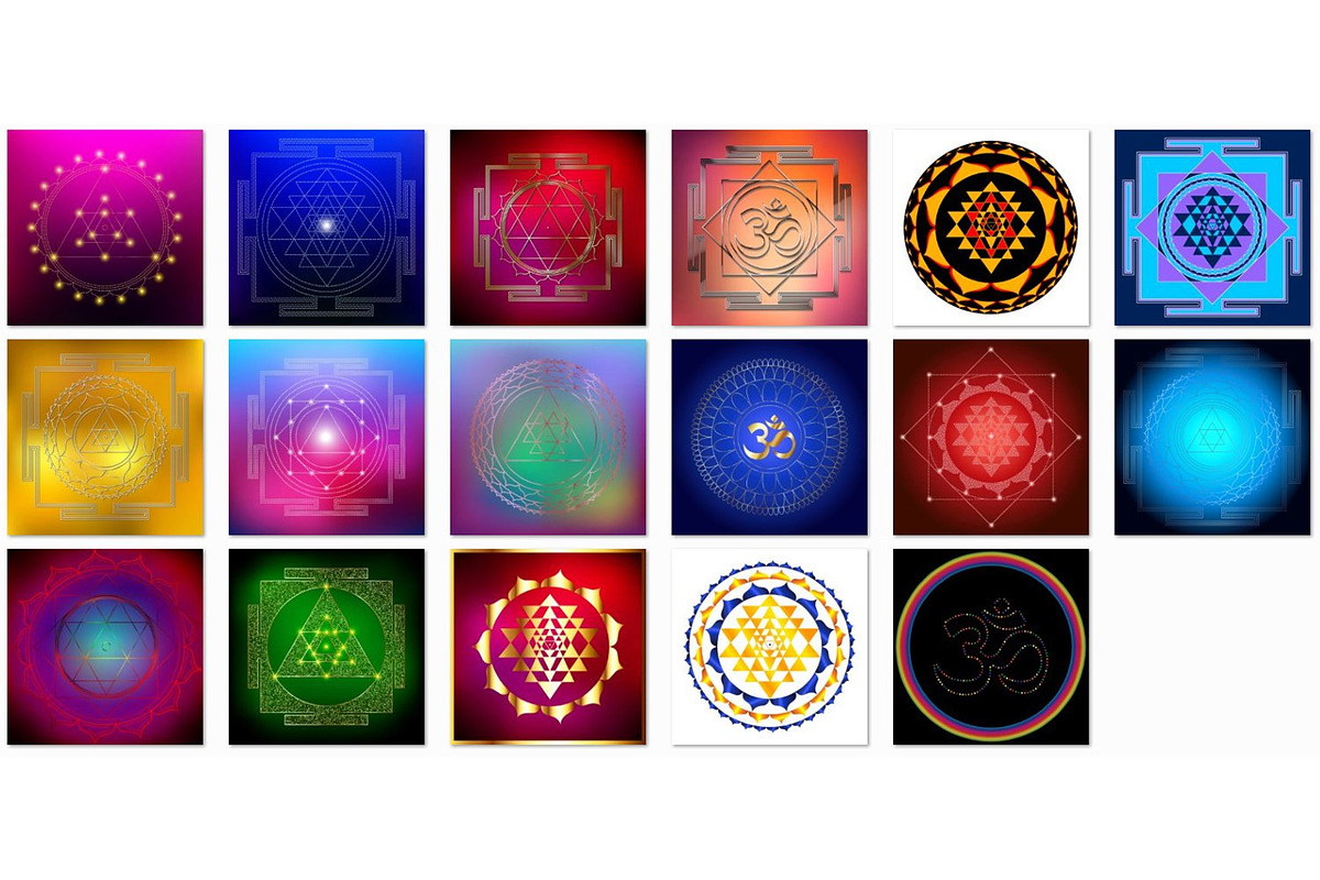 17 Sacred Indian Meditative Yantras, an Object Illustration by Kseniya-Omega (Photo 2 of 8)