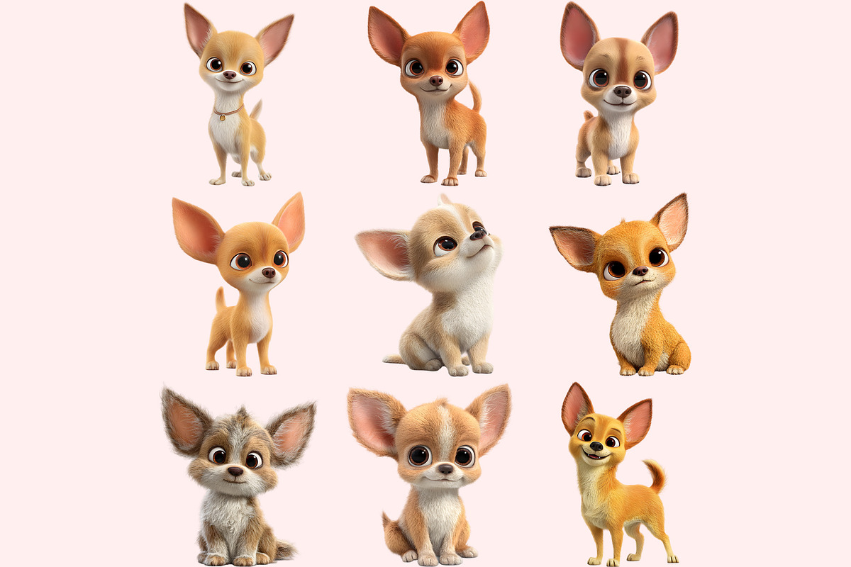 Chihuahua Clipart PNG Bundle, a Graphic by M9 Design (Photo 2 of 11)